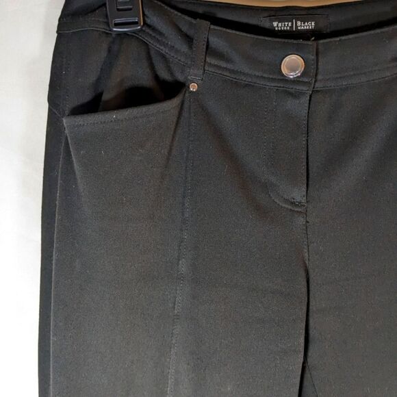 White House Black Market Black Button Front And Button Ankle Slim Legs Size 4 - Picture 5 of 8
